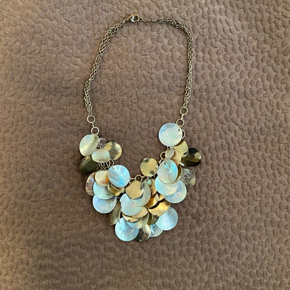 Abalone and gold necklace